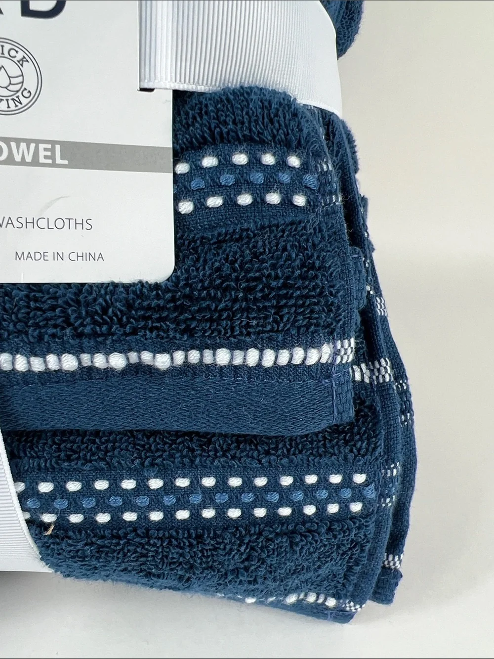 Common Thread Oversized Bath Towel Set Navy Soft Cotton Quick Dry 6 Pc Set NEW